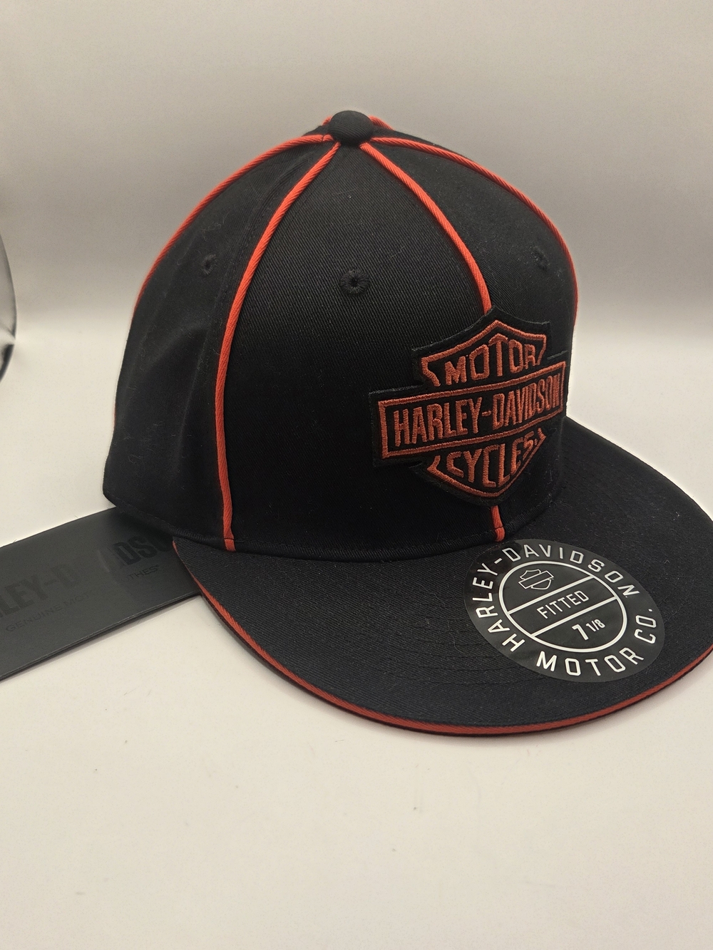 Harley-Davidson Black and Orange Piped Fitted Cap